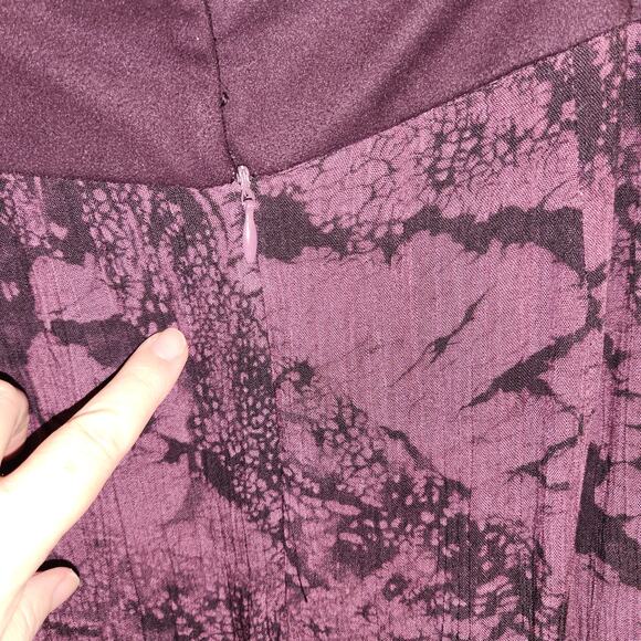 NORTON McNAUGHTON Samburo Midi Maxi Skirt 8 Purple Black Print Whimsigoth Witchy - Picture 10 of 12